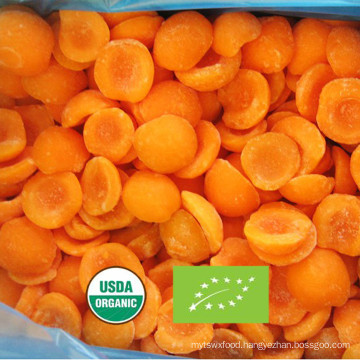 Nop EU Organic IQF Frozen Apricot Halves, Dices Golden Sun From China